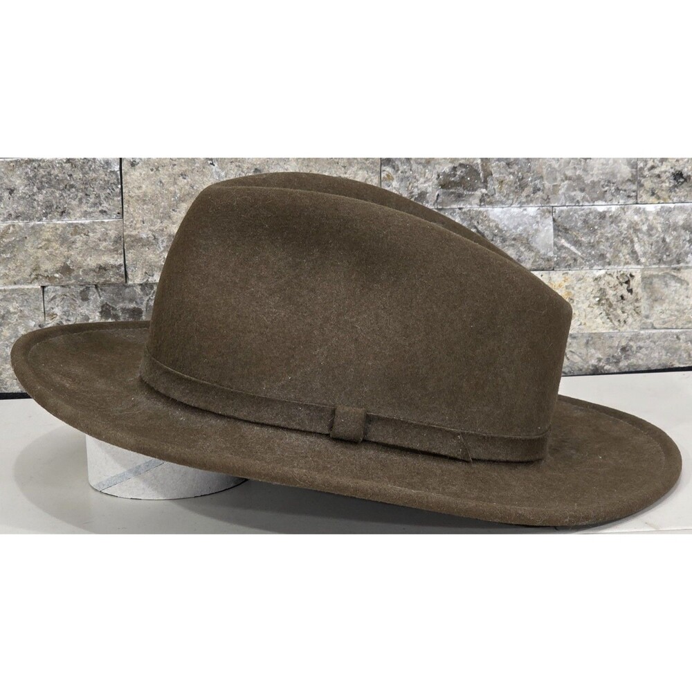 Vtg Bailey of Hollywood Fedora Lite Felt Wool Packable Water Resistant Brown USA